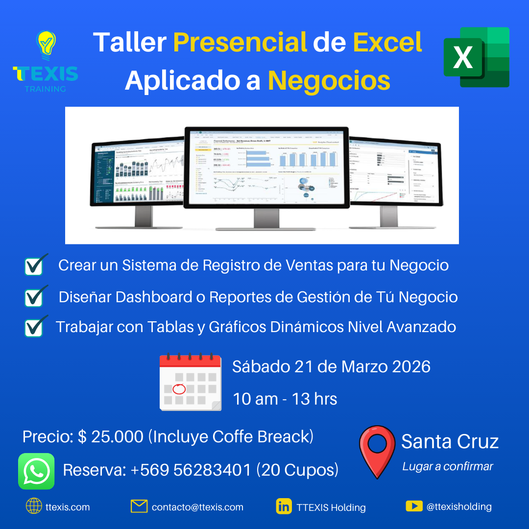 Taller Presencial de Excel Avanzado Aplicado a Tu Negocio